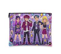 Funky Cartoon Makeup Bag, Violet Music Theme Cosmetic Pouch for Women, Portable Travel Organizer, Perfect for Summer Festivals, Violet, 7x9 Inch, Pouch