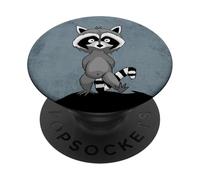 Funky Cartoon Trash Panda Casual Walking Raccoon PopSockets Adhesive PopGrip