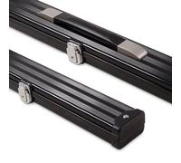 Funky Chalk 3/4 PRO-Lock Lockable Aluminium Snooker Pool Cue Case with Tough Plastic Ends - Holds 1 3/4 Joint Cue + Extensions (Black)