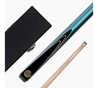Funky Chalk BCE Blue Pinstripe 57 Inch 2 Piece Centre Joint Snooker Pool Cue and Case Set 9.5mm Tip with Black Hard Case
