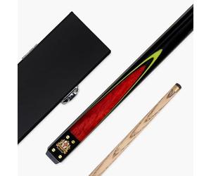 Funky Chalk BCE Mark Selby Signature Heritage 57 Inch 2 Piece Centre Joint Matching Ash Snooker Pool Cue and Case Set 9.5mm Tip with Hard Black Attache Case (Red)