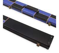Funky Chalk Deluxe 1 Piece Wide Chequered Snooker Pool Cue Case with Plastic Ends - Holds 3 Cues (Blue)