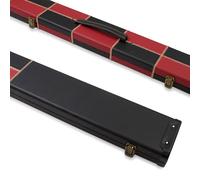 Funky Chalk Deluxe 1 Piece Wide Chequered Snooker Pool Cue Case with Plastic Ends - Holds 3 Cues (Burgundy)