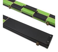 Funky Chalk Deluxe 1 Piece Wide Chequered Snooker Pool Cue Case with Plastic Ends - Holds 3 Cues (Green)