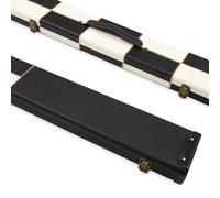 Funky Chalk Deluxe 1 Piece Wide Chequered Snooker Pool Cue Case with Plastic Ends - Holds 3 Cues (White)