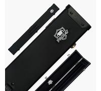 Funky Chalk Deluxe 2pc 3 Slot Chequered Pool Snooker Cue Case with Plastic Ends (Plain Black)