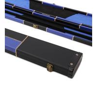 Funky Chalk Deluxe 3/4 Wide Chequered Pool Snooker Cue Case with Plastic Ends - Holds 2 Cues (Blue)