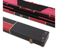 Funky Chalk Deluxe 3/4 Wide Chequered Pool Snooker Cue Case with Plastic Ends - Holds 2 Cues (Burgundy)