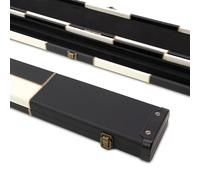 Funky Chalk Deluxe 3/4 Wide Chequered Pool Snooker Cue Case with Plastic Ends - Holds 2 Cues (White)