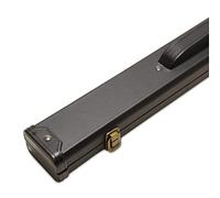 Funky Chalk Plain Black Deluxe Junior Kids Hard Snooker Pool Cue Case for 42 inch 2 Piece Centre Joint Cues with Black and White Interior