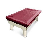 Funky Chalk Plain DARK RED 8ft UK Nylon Pool Table Cover with Fitted Elasticated Corners