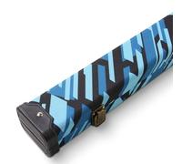 Funky Chalk POSTMODERN 1 Piece Hard Snooker Pool Cue Case with Tough Plastic Ends - Holds 2 One Piece Cues (Turquoise)