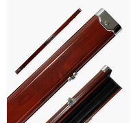 Funky Chalk Pro Aluminium Luxury Wood Grain Design One Piece Snooker Pool Cue Case with Metal Ends - Holds Two 1 Piece Cues (Metallic Brown)