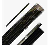 Funky Chalk Pro Aluminium Luxury Wood Grain Design One Piece Snooker Pool Cue Case with Metal Ends - Holds Two 1 Piece Cues (Gold Woodgrain)