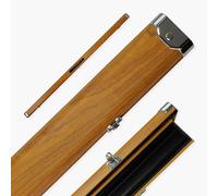 Funky Chalk Pro Aluminium Luxury Wood Grain Design One Piece Snooker Pool Cue Case with Metal Ends - Holds Two 1 Piece Cues (Light Brown)