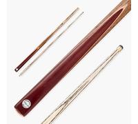 Funky Chalk PRO147 Traditional CHAMPION 57 Inch 2pc Machine Spliced Pool Snooker Cue with Matching Ash Grain and 9.5mm Leather Tip - SE13