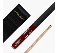Funky Chalk Riley Red Rocket 48 Inch 2 Piece Centre Joint Junior Kids Snooker Pool Cue and Case Set 9.5mm Tip with Riley Soft Case