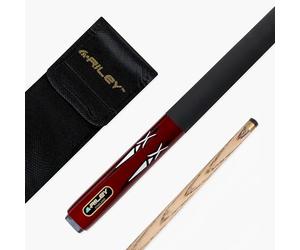 Funky Chalk Riley Red Rocket 48 Inch 2 Piece Centre Joint Junior Snooker Pool Cue and Case Set 9.5mm Tip with Riley Soft Case
