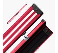 Funky Chalk Silver Stripe Pro Aluminium Premium ¾ Snooker and Pool Cue Case - Holds 1 x ¾ Joint Snooker or Pool Cue + Extensions (Red)