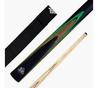 Funky Chalk Spartan Fury Vanquish 57 Inch ¾ Joint Snooker and Pool Cue and Case Set 9.5mm Tip with Black Soft Cue Case (Green)