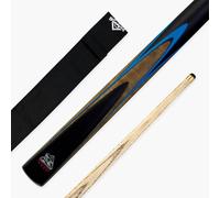 Funky Chalk Spartan Fury Vanquish 57 Inch ¾ Joint Snooker and Pool Cue and Case Set 9.5mm Tip with Black Soft Cue Case (Blue)