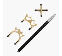 Funky Chalk Telescopic Extension Bridge Rest Stick for Snooker and Pool with Three Rest Heads - Cross Head, Half Butt Head and Spider - Extends from 35cm to 160cm
