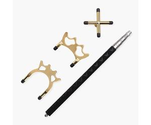 Funky Chalk Telescopic Extension Bridge Rest Stick for Snooker and Pool with Three Rest Heads - Cross Head, Half Butt Head and Spider - Extends from 35cm to 160cm