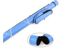 Funky Chalk Trendy BLUE Tubular 2 pc Pool Snooker Cue Case - Large Accessory Pocket