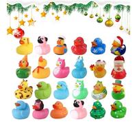 Funky Christmas Duck - Christmas Duck , Christmaas Rubber Ducks Bath Toys | Stocking Fillers | Glow The Dark Resin Ducks | Little Ducck Party Decorations Resin For Using In Garden