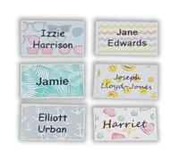 Funky Colour Just Stick Name Tags/Labels for Kids - No Sew or Iron for School (120)