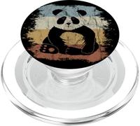 Funky Cute 80s Retro Panda Bear Silhouette PopSockets PopGrip for MagSafe