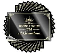 Funky Decal Aesthetic Decals, Guys Cute Pattern Design for Ideas Notebook | Wall Removable Vinyl Keep Calm I'm A Grandma(6X9CM)