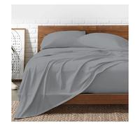 Funky Gadgets 100% Egyptian Cotton King Size Flat Sheet, Grey 300 Thread Count Bed Sheets Luxury Breathable Bedding & Linen (Grey Sheet)
