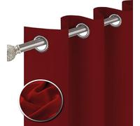 funky gadgets Blackout Curtains for Bedroom 108 Inch Drop Thermal Insulated Eyelet Curtains & Drapes Black Out Curtain for Kitchen, Living Room 2 Panels (90x108 Inch Red)