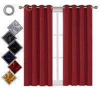 funky gadgets Blackout Curtains for Bedroom Thermal Insulated Blackout Curtains 70 to 90% Light Blocking Eyelet curtains for Living Room 2 Panels, 90 x 72 Inch, Red