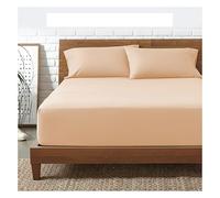 Funky Gadgets Deep Fitted Sheet Single Beige 300 Thread Count 100% Egyptian Cotton Fitted Sheet Deep Pocket 12 Inch (30cm), Breathable Bottom Bed Sheets Without Pillow cases (90 X 190cm).
