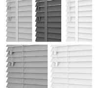Funky Gadgets Faux Wood Blinds (Tape Grey, 110cm width x 213cm drop)
