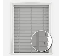 Funky Gadgets Faux Wood Blinds Wooden Grain window Venetian Blind 50mm Horizontal Smooth Slats with Tape White Silver/Grey TRIMMABLE Child Safe (Grey, W165cmxL213cm)