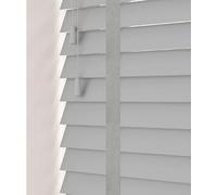 Funky Gadgets Faux Wood Blinds Wooden Grain window Venetian Blind 50mm Horizontal Smooth Slats with Tape White Silver/Grey TRIMMABLE Child Safe (Grey, W174cmxL213cm)