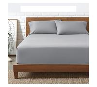 Funky Gadgets King Size Deep Fitted Sheet, Grey - 100% Egyptian Cotton Fitted Sheet - 30cm Extra Deep Pocket Bedsheets King Size Fitted Sheets Plain Dyed Bed Sheets Bedding Set No Pillowcase.