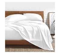 Funky Gadgets King Size Flat Sheet 100% Egyptian Cotton Bed Sheet 300 Thread Count Luxury Hotel Quality Flat Sheets Plain Dyed Breathable White Bed Sheets (250 X 280cm).`