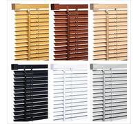 Funky Gadgets PVC Custom Made to Measure Blinds Window Venetian Blinds Easy Fit Curtains Trimmable Window blinds for Home Office 25mm Slats with Metal Headrail (Natural Wood Effect W210xL150cm)