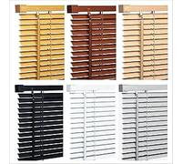 Funky Gadgets PVC Custom Made to Measure Blinds Window Venetian Blinds Easy Fit Curtains Trimmable Window blinds Child Safe Home Office 25mm Slats (Black - W120cm x L150cm)