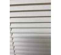 Funky Gadgets PVC Venetian, PVC Wood Grain Effect, PVC Embossed, PVC Faux Wood, Thermal Blackout Roller blind/blinds Window Treatment (60 x 150 cm, PVC Embossed, White)