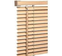 Funky Gadgets PVC Venetian Wood Grain Effect Embossed Faux Thermal Blackout Roller Blind Window Treatment (180 x 213 cm, Natural)