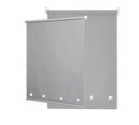 Funky Gadgets Roller Blinds Square Eyelet Light Filtering Roller Blind Daylight Trimmable Blinds Child Safe Easy Fit Metal Tube Home Office Window Blinds-Light Grey, W240 x L165cm