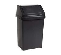 funky gadgets Wham High Grade Plastic Swing Bin Midnight Black Color Waste Recycle Recycling Containers Flip Top Lid Dustbin (50Ltr Swing Bin)