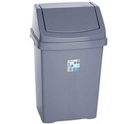 funky gadgets Wham Plastic Swing Bin Waste Recycle Recycling Dustbins Kitchen,Bathroom Rubbish Trash Refused Bins (Silver/Grey, 50L Swing Bin)