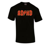 Funky Gifts ADHD Adults T-Shirt (UK, Alpha, L, Regular, Regular, Standard, Black)