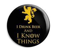 Funky Gifts I Drink Beer and I Know Things 25mm Button Badge